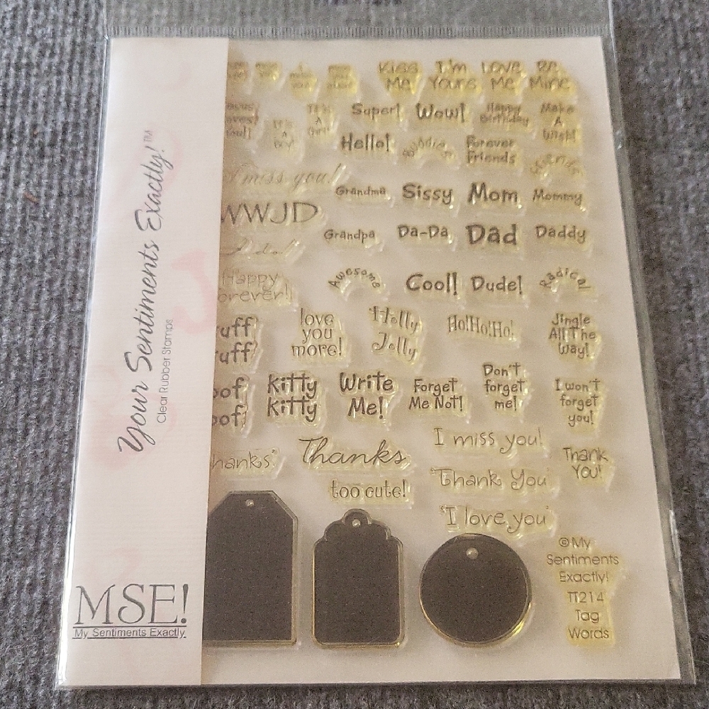 Gold Sentiment Clear Stamps
